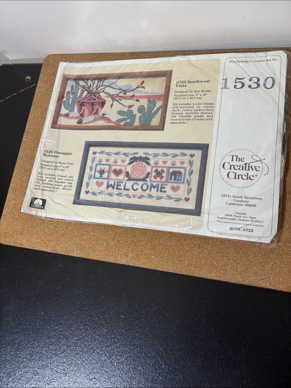 💐3/$15 Opened Pineapple Welcome Cross Stitch Kit - Multicolor